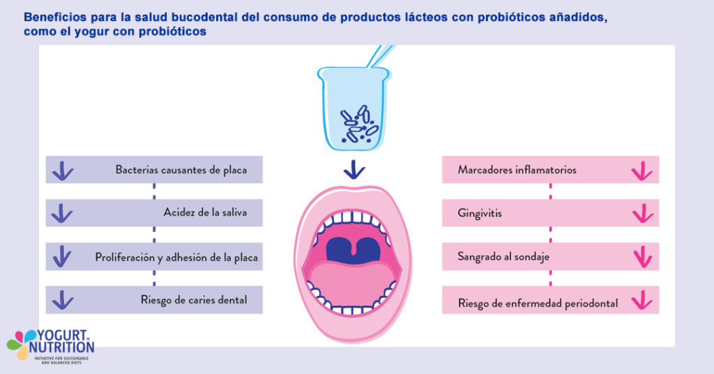 Beneficios para la salud bucodental del consumo de productos lácteos con probióticos añadidos,
como el yogur con probióticos